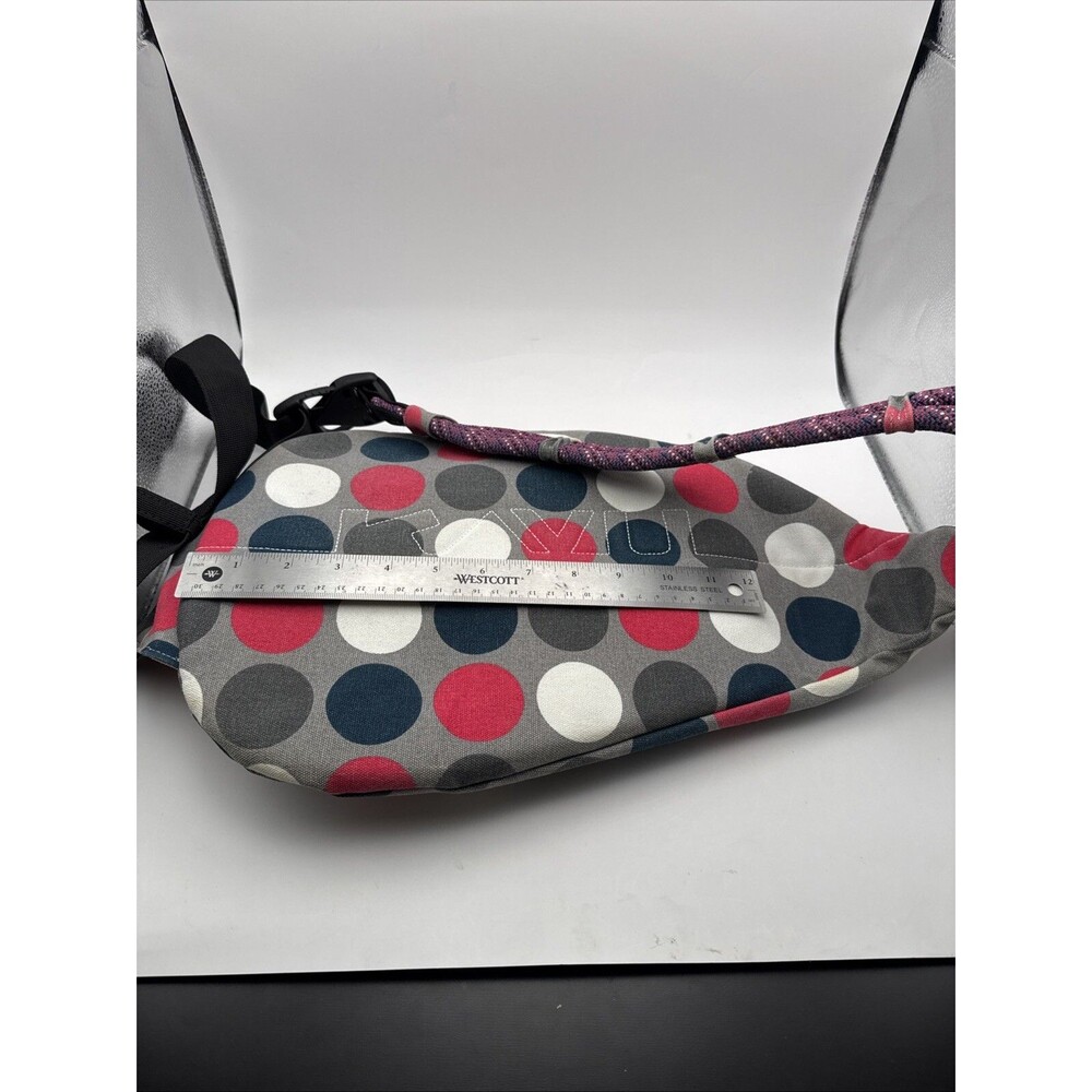 KAVU Got Dots Crossbody Bag Backpack Pink Blue Polka Dot Canvas Travel Purse - Picture 8 of 15